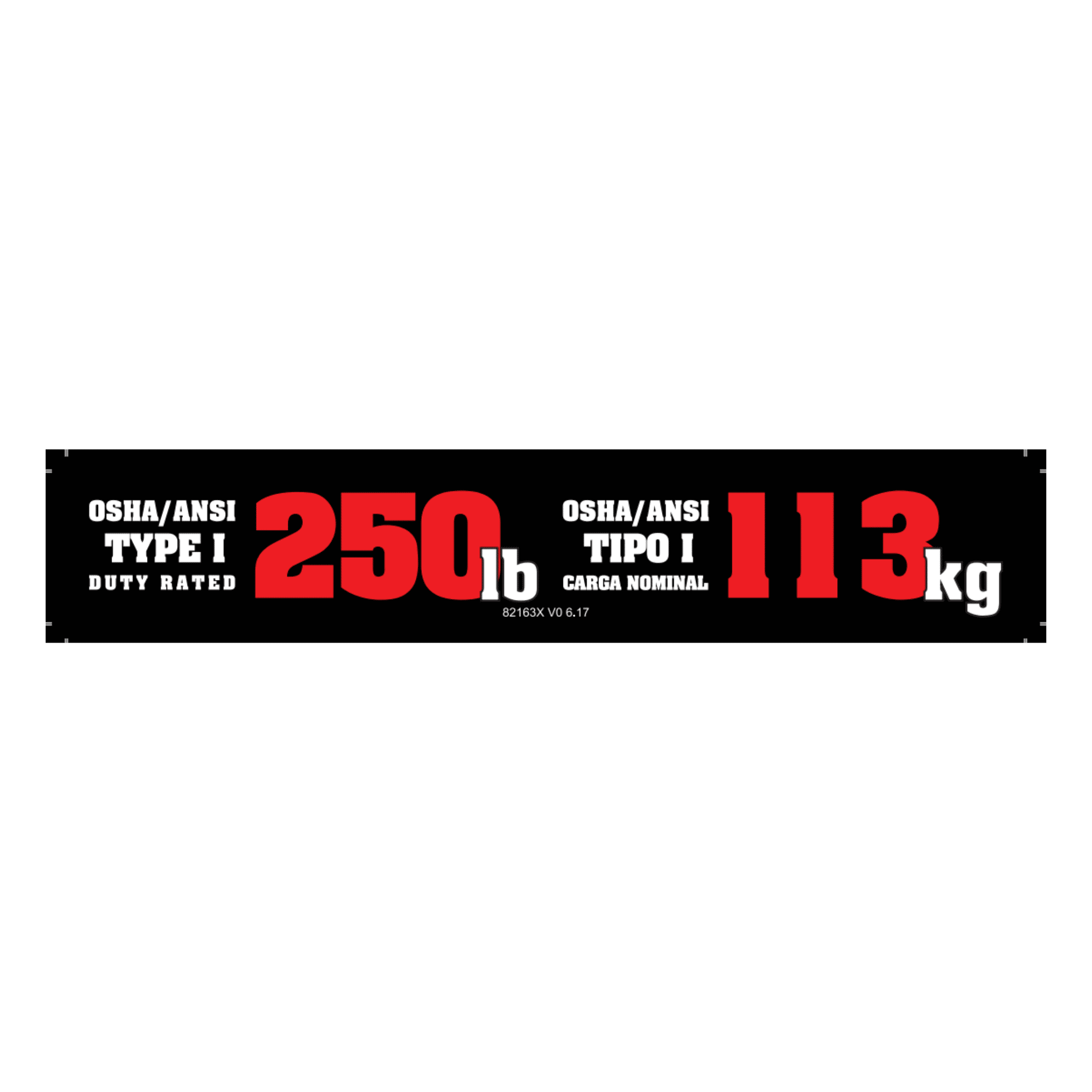 Duty Rating Label Kit (English/Spanish) for Type 1 Ladders