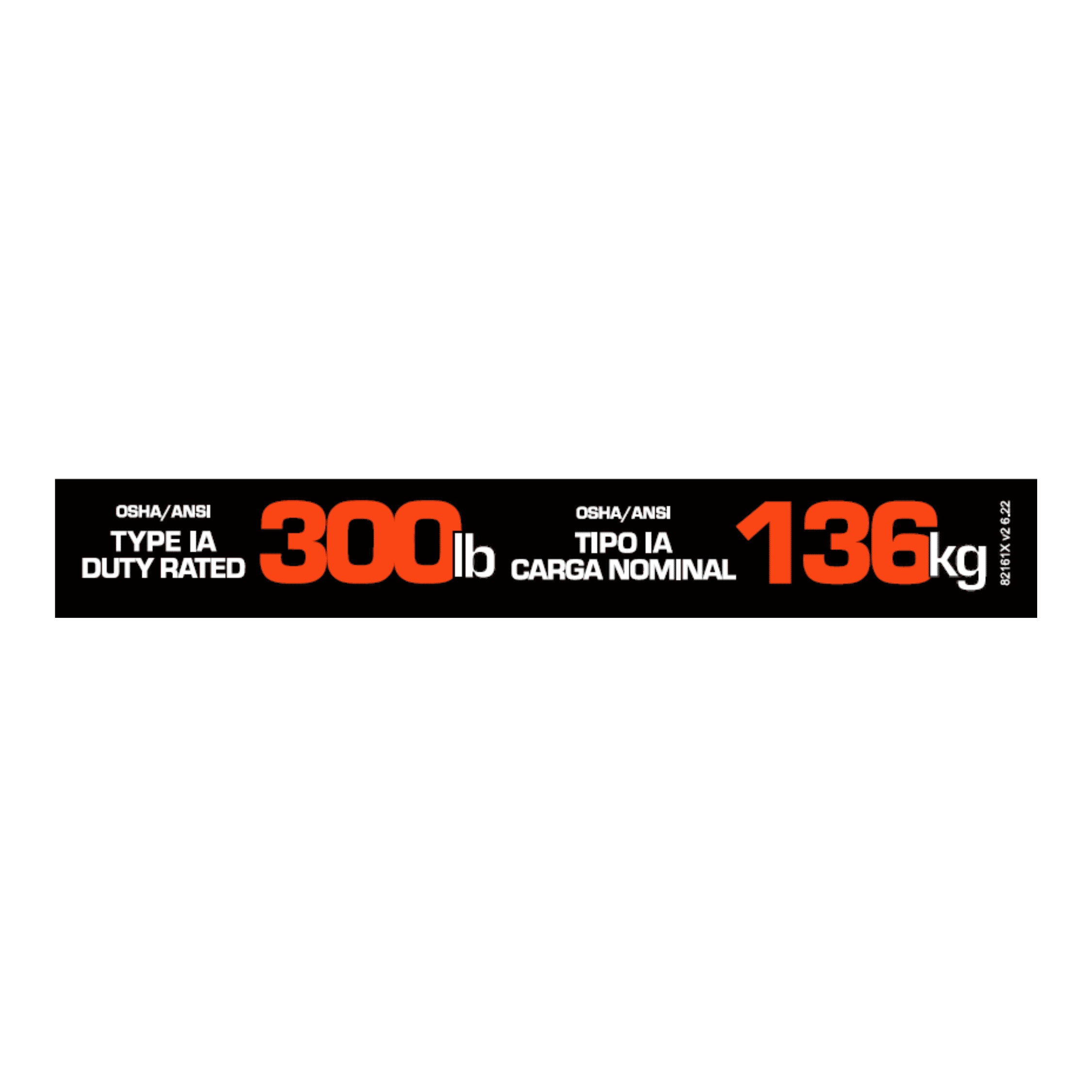 Duty Rating Label Kit (English/Spanish) for Type 1A Ladders - Image 2