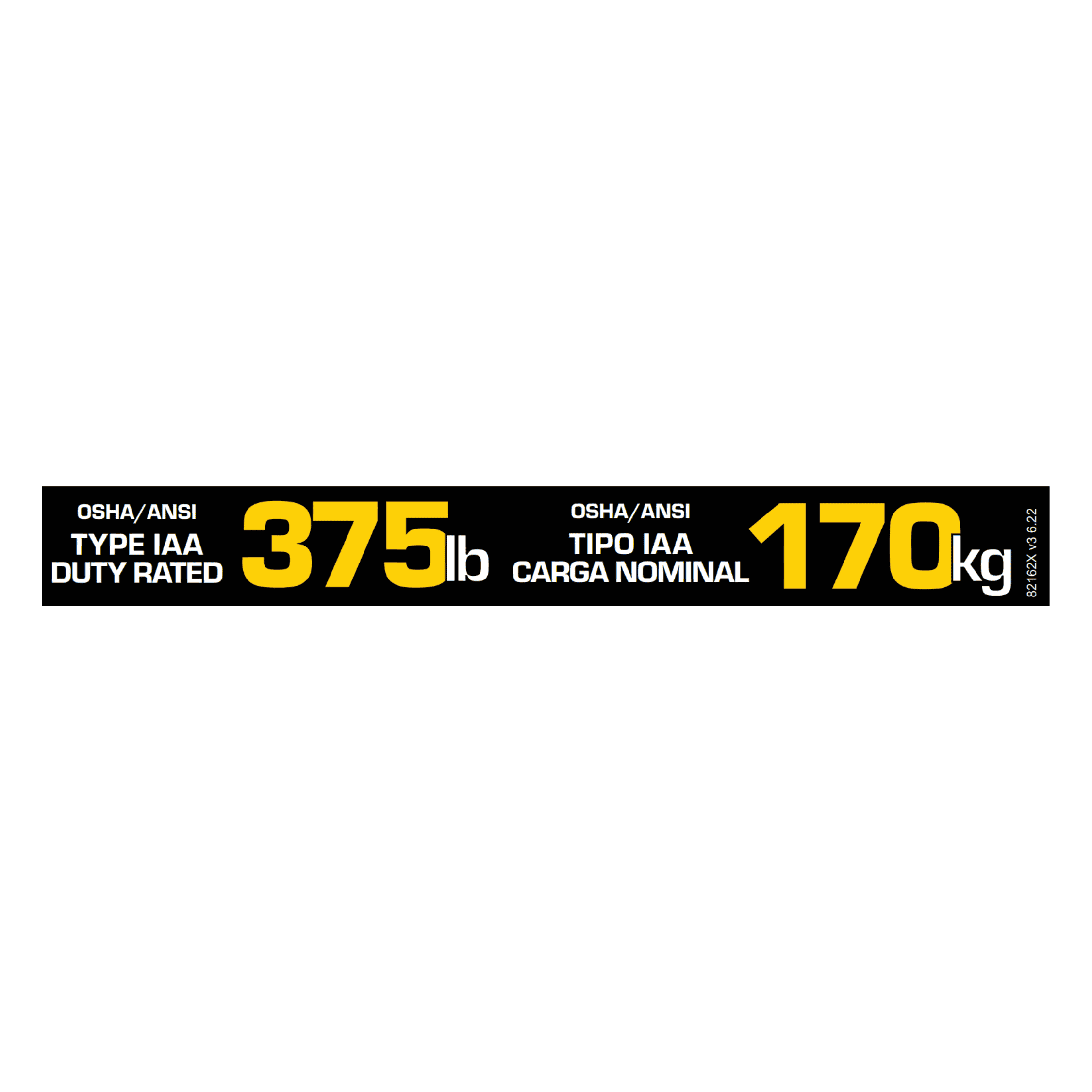 Duty Rating Label Kit (English/Spanish) for Type 1AA Ladders