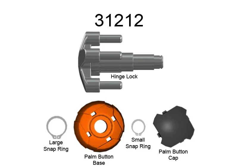 Hinge Lock Palm Button Kit - Image 2