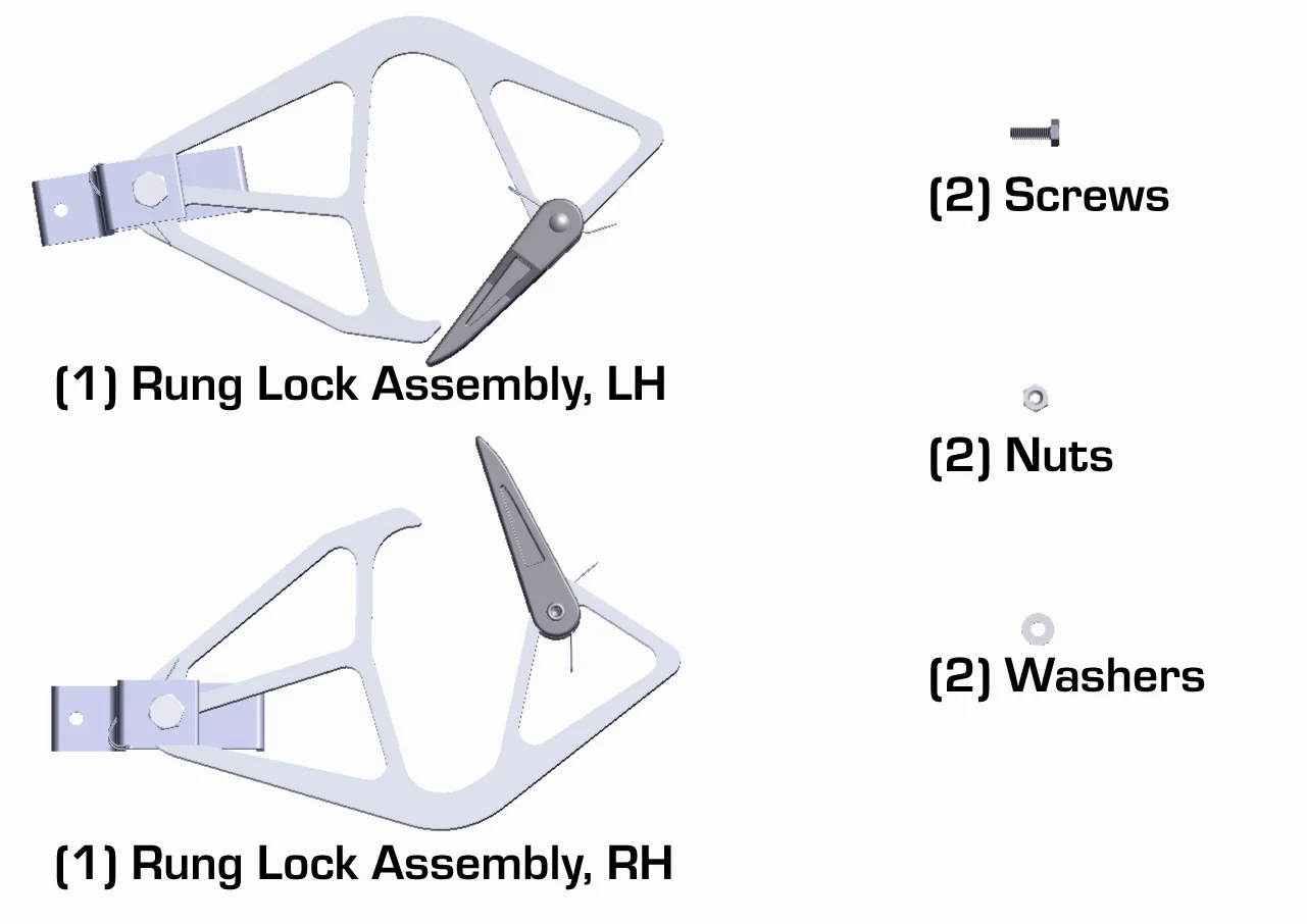 Rung Lock Accessory Replacement Kit for Extension Ladders - Image 2